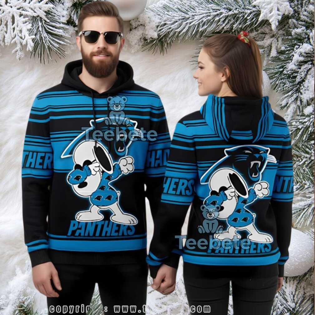 Carolina Panthers Snoopy Dabbing 3D Ugly Hoodie Youth Carolina Panthers Snoopy Dabbing 3D Ugly Hoodie Youth