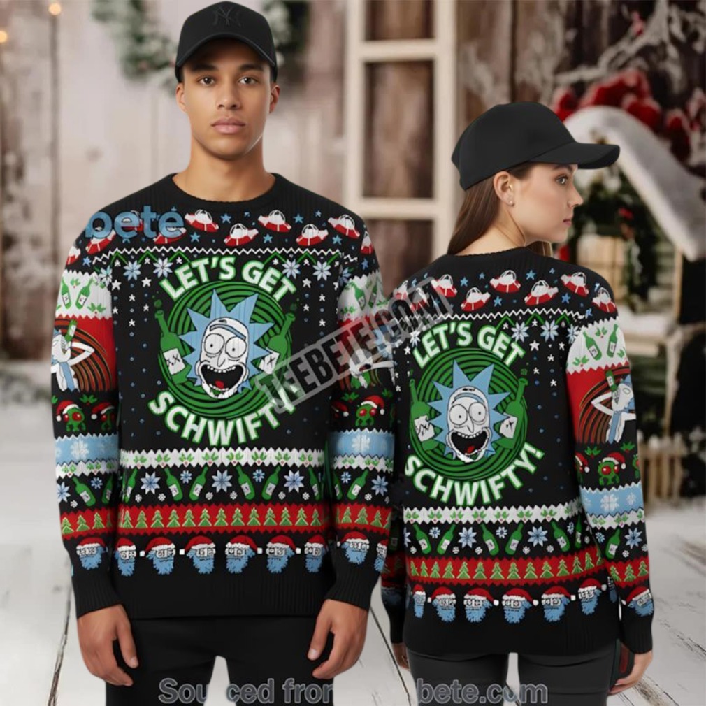 Lets Get Schwifty Rick And Morty Ugly Christmas Sweater Black Best