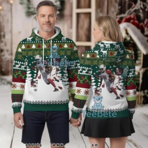 Larry Fitzgerald Arizona Cardinals Xmas Tree Ugly 3D Zip Up Hoodie