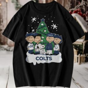 Peanuts Snoopy and Friends Indianapolis Colts Christmas Tree T Shirt