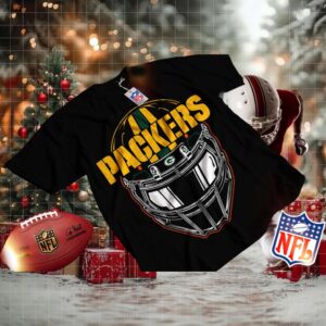 Green Bay Packers Black Helmet Graphic T Shirt
