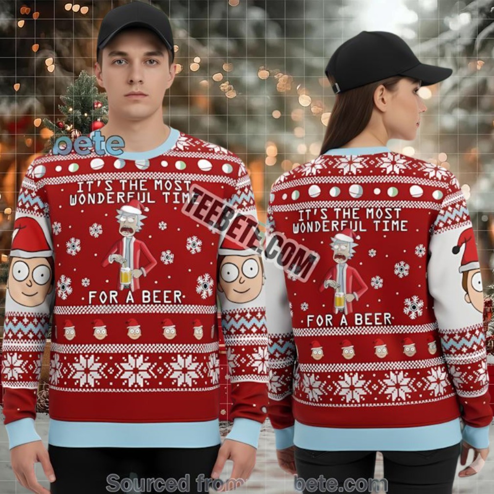 Rick And Morty Red Ugly Sweater Most Wonderful Time For A Beer Rick And Morty Red Ugly Sweater Most Wonderful Time For A Beer