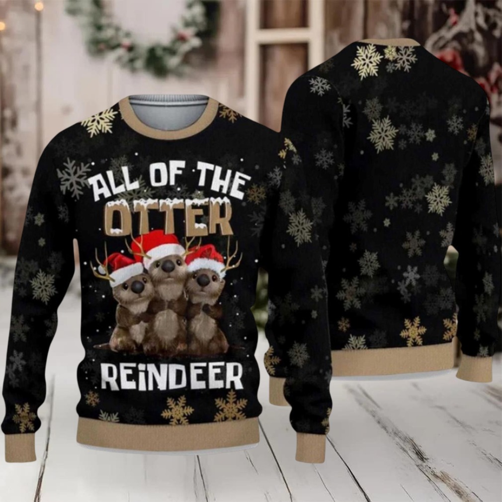 2025 All Of The Otter Reindeer Ugly Christmas Sweater Men Women For Sale