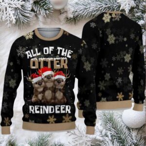 2025 All Of The Otter Reindeer Ugly Christmas Sweater Men Women For Sale