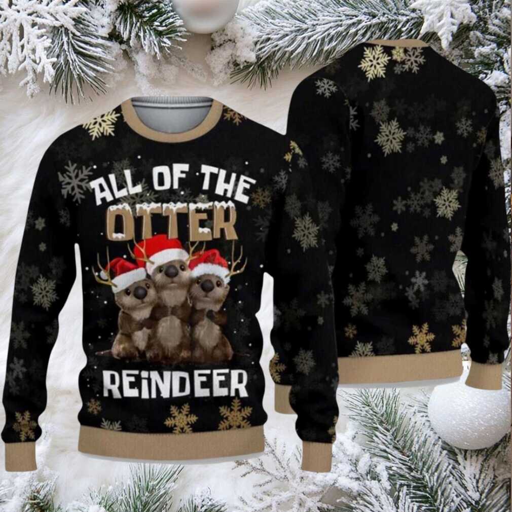 2025 All Of The Otter Reindeer Ugly Christmas Sweater Men Women For Sale