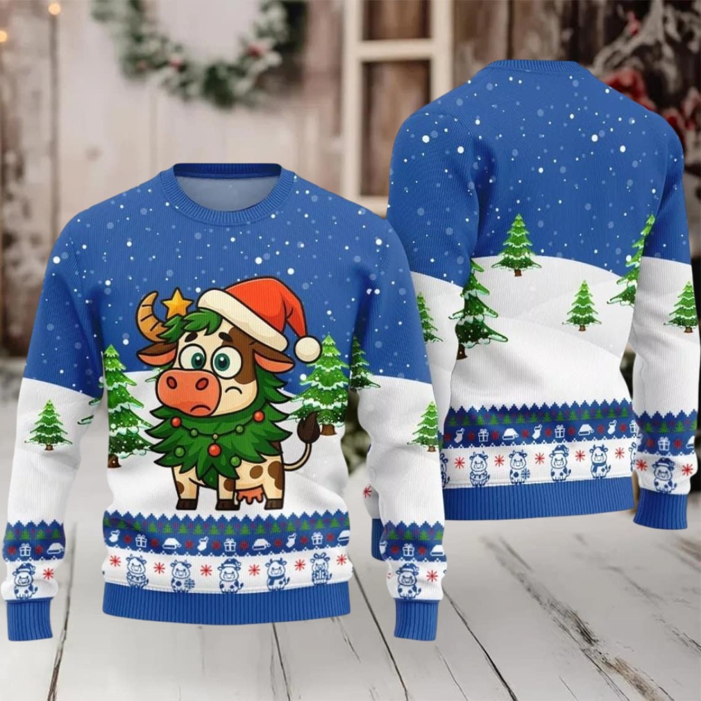 2025 Christmas Adorable Santa Cow Ugly Christmas Sweater 2025 Christmas Adorable Santa Cow Ugly Christmas Sweater