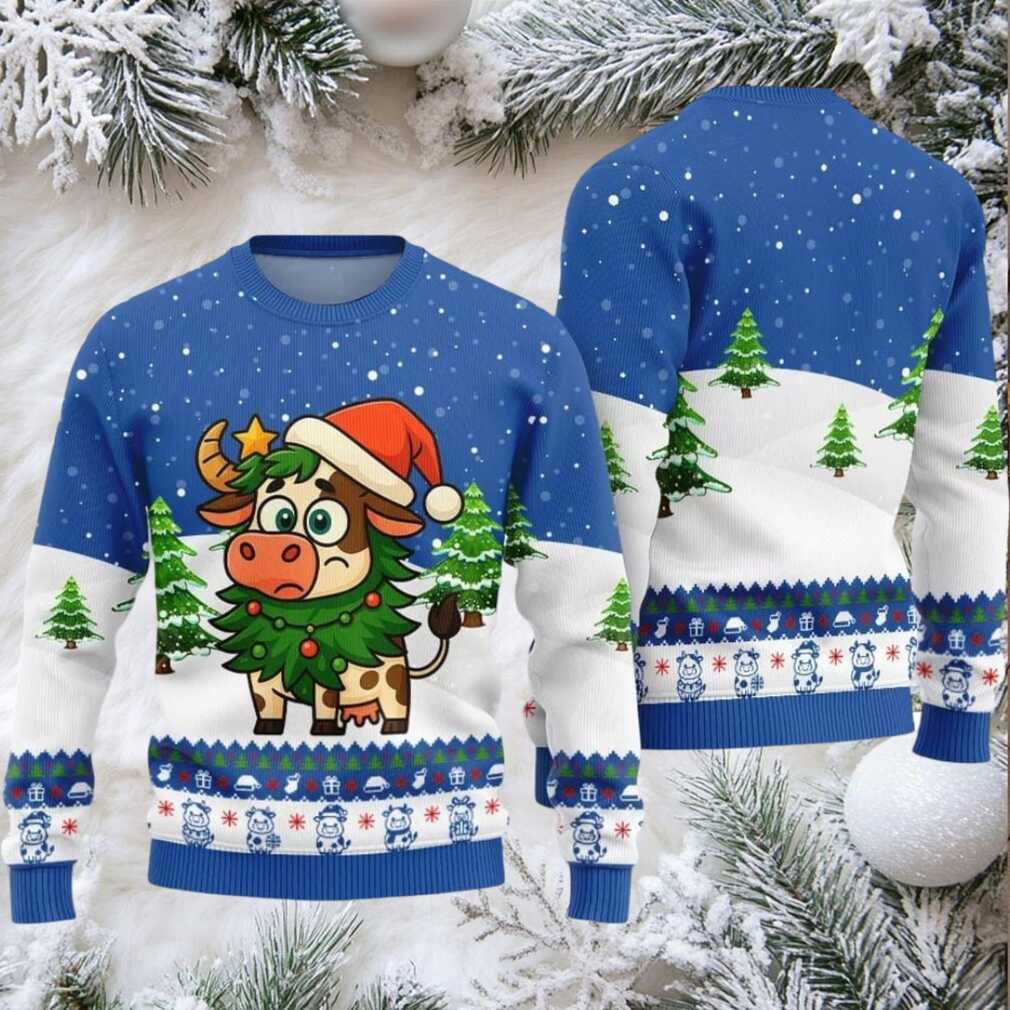 2025 Christmas Adorable Santa Cow Ugly Christmas Sweater 2025 Christmas Adorable Santa Cow Ugly Christmas Sweater