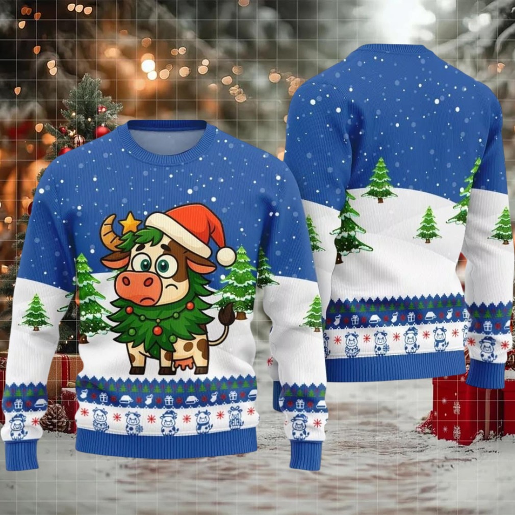 2025 Christmas Adorable Santa Cow Ugly Christmas Sweater 2025 Christmas Adorable Santa Cow Ugly Christmas Sweater
