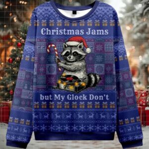 2025 Christmas Jams But Glock Dont Christmas Ugly Sweater Men Women For Sale