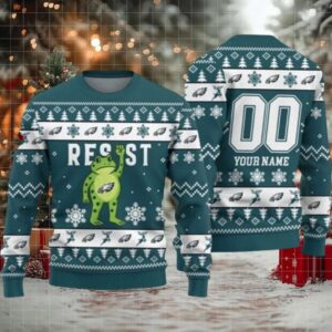 2025 Christmas Philadelphia Eagles Portland Frog Resist Ugly Sweater Men Women For Sale