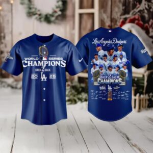 2025 LA Dodgers Back 2 Back World Series Champions Jersey