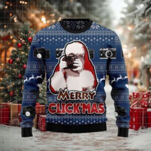 3D Merry Clickmas Funny Ugly Christmas Sweater