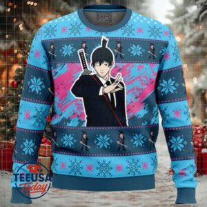 Christmas Aki Chainsaw Man Ugly Christmas Sweater