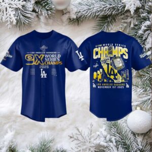 9 Time 2025 Los Angeles Dodgers World Series Champs Jersey