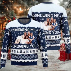 Abba Snowing Me Snowing You Band Photo Knitted Ugly Christmas Sweater