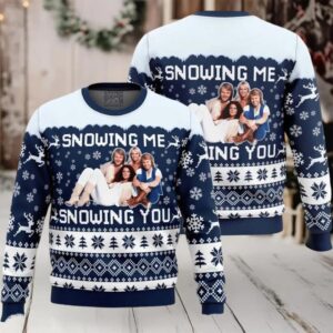 Abba Snowing Me Snowing You Band Photo Knitted Ugly Christmas Sweater