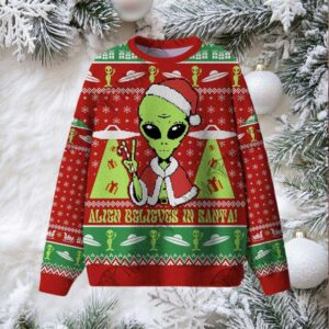 Alien Believes in Santa! Ugly Sweatshirts