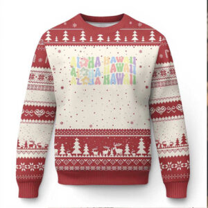 Aloha Hawaii Ugly Christmas Sweater Flower Summer Hawaiian Island