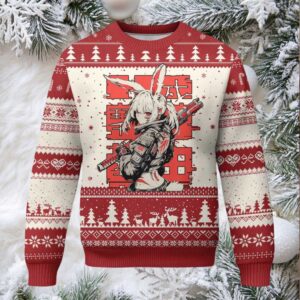 Anime Manga Cyberpunk Ugly Christmas Sweater Techwear Harajuku Style Bunny Girl