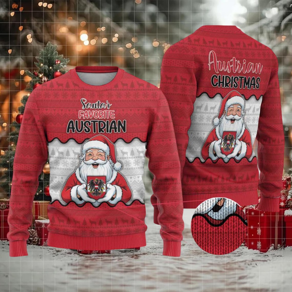 Austria Christmas Ugly Christmas Sweater Santa Is Favorite Austrian Austria Christmas Ugly Christmas Sweater Santa Is Favorite Austrian