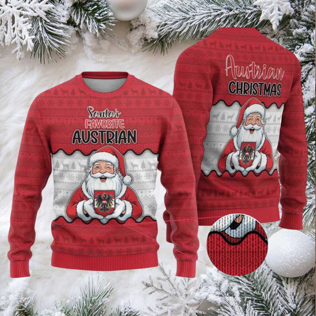 Austria Christmas Ugly Christmas Sweater Santa Is Favorite Austrian Austria Christmas Ugly Christmas Sweater Santa Is Favorite Austrian
