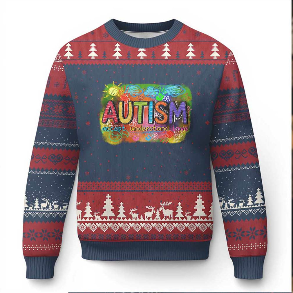 Autism Acceptance Ugly Christmas Sweater Accept Understand Love Autistic Support