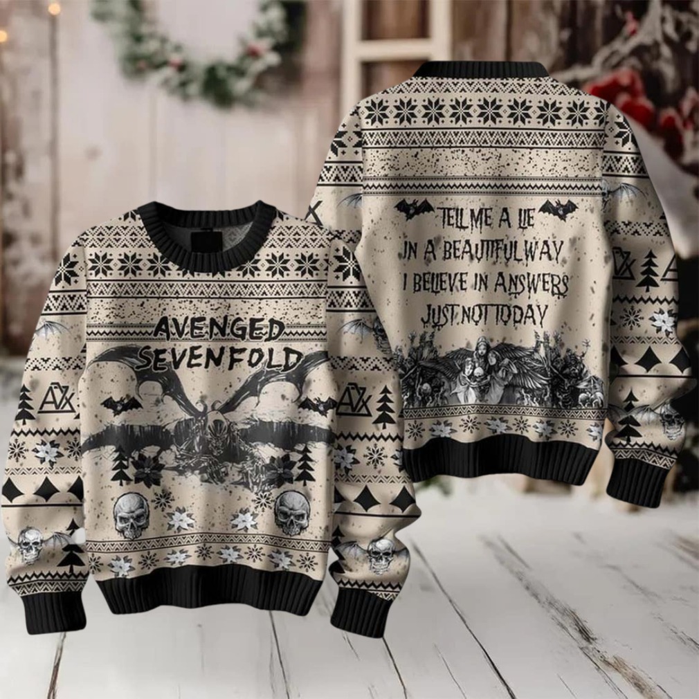 Avenged Sevenfold Tell Me A Lie In A Beautiful Way I Believe In Answers Just Not Today Knitted Jumper Ugly Sweater Avenged Sevenfold Tell Me A Lie In A Beautiful Way I Believe In Answers Just Not Today Knitted Jumper Ugly Sweater