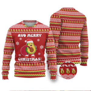 Avo Merry Christmas Ugly Christmas Sweater Xmas Holiday Patterns