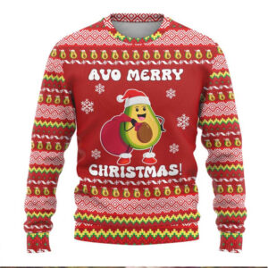 Avo Merry Christmas Ugly Christmas Sweater Xmas Holiday Patterns