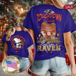Baltimore Ravens NFL Snoopy Peanuts Touchdown Season Happy Thanksgiving Shirt