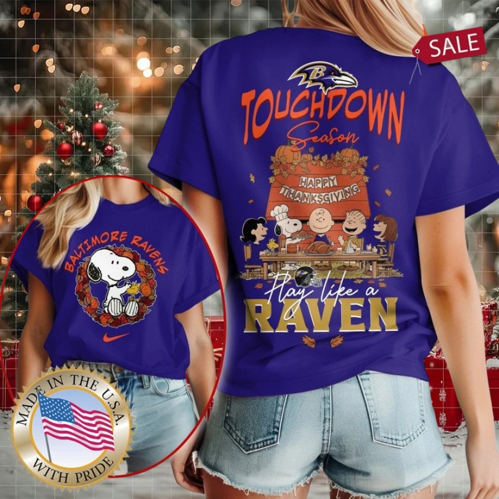 Baltimore Ravens NFL Snoopy Peanuts Touchdown Season Happy Thanksgiving Shirt Baltimore Ravens NFL Snoopy Peanuts Touchdown Season Happy Thanksgiving Shirt