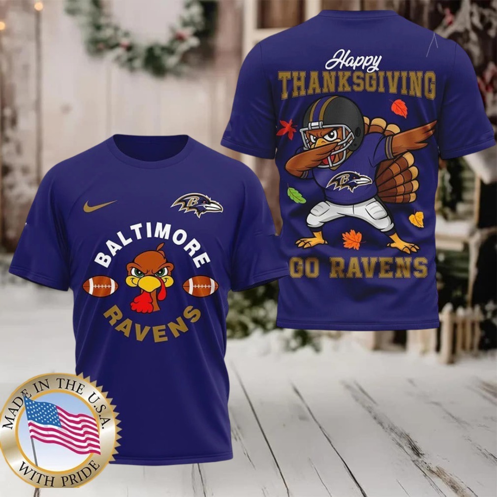 Baltimore Ravens NFL Turkey Game Happy Thanksgiving Shirt front design