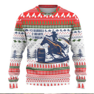 Barrel Racing Christmas Ugly Christmas Sweater Xmas Holiday Patterns