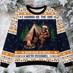 Bigfoot Wanna Have Beer Custom Ugly Christmas Sweater