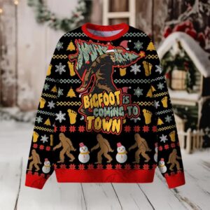Bigfoot is Coming to Town Ugly Sweatshirts
