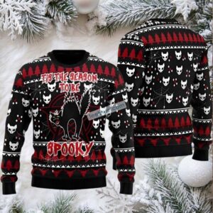 Black Cat Dad Spooky Halloween Christmas Vacation Ugly Sweater Black Cat Dad Spooky Halloween Christmas Vacation Ugly Sweater