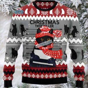 Black Cat Mom Christmas Tree Killer Ugly Sweater Black Cat Mom Christmas Tree Killer Ugly Sweater
