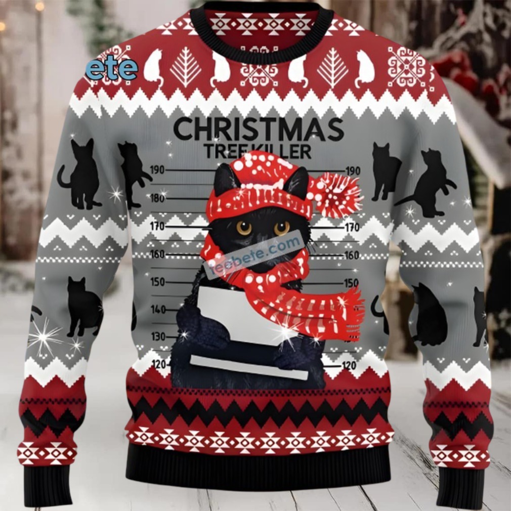 Black Cat Mom Christmas Tree Killer Ugly Sweater Black Cat Mom Christmas Tree Killer Ugly Sweater