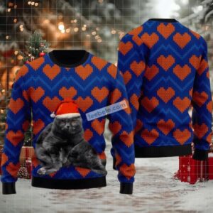 Black Cat Mom Heart Love Best Ugly Christmas Sweaters