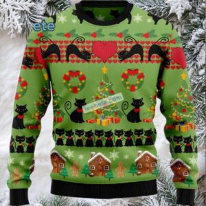 Black Cat Mom Love Most Ugly Christmas Sweater Black Cat Mom Love Most Ugly Christmas Sweater