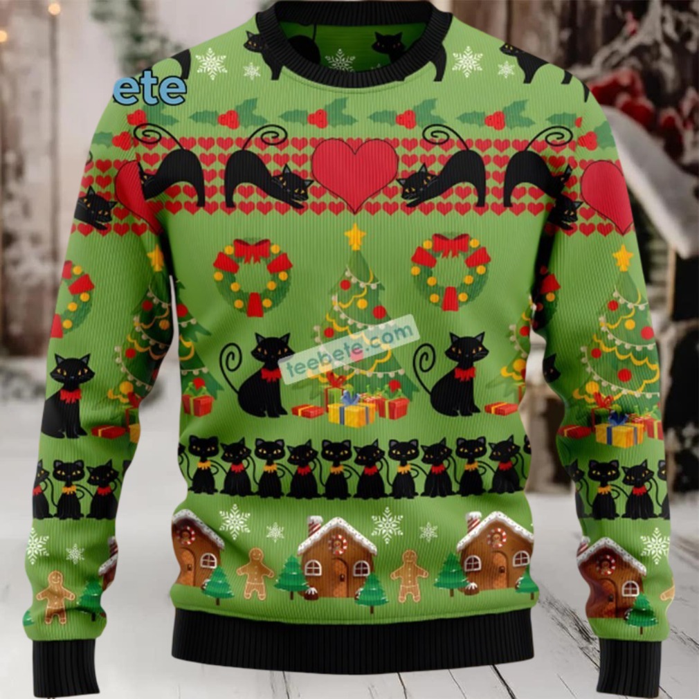 Black Cat Mom Love Most Ugly Christmas Sweater Black Cat Mom Love Most Ugly Christmas Sweater