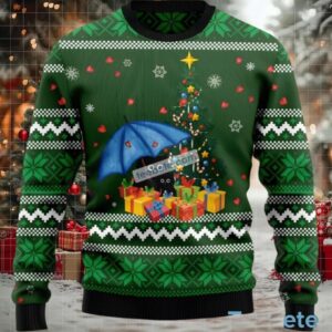 Black Cat Mom Rain With Love Ugly Xmas Sweater Party