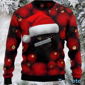 Black Cat Mom Santa Family Ugly Christmas Sweaters Black Cat Mom Santa Family Ugly Christmas Sweaters