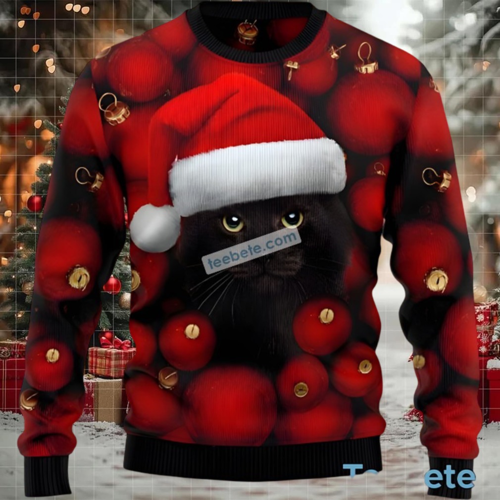 Black Cat Mom Santa Family Ugly Christmas Sweaters Black Cat Mom Santa Family Ugly Christmas Sweaters