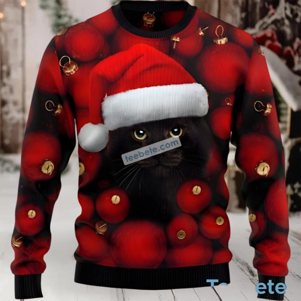 Black Cat Mom Santa Family Ugly Christmas Sweaters Black Cat Mom Santa Family Ugly Christmas Sweaters