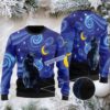 Black Cat Mom Hello Darkness Funny Ugly Christmas Sweater Black Cat Mom Hello Darkness Funny Ugly Christmas Sweater