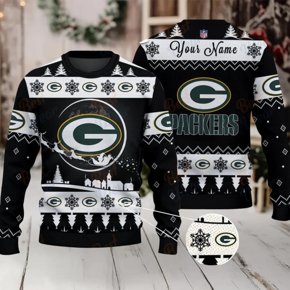 Black Green Bay Packers NFL Ugly Christmas Sweater