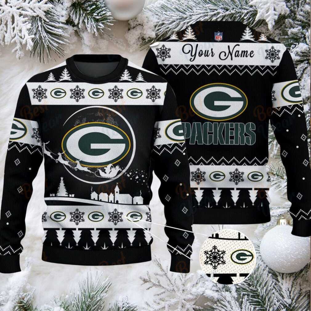 Black Green Bay Packers NFL Ugly Christmas Sweater