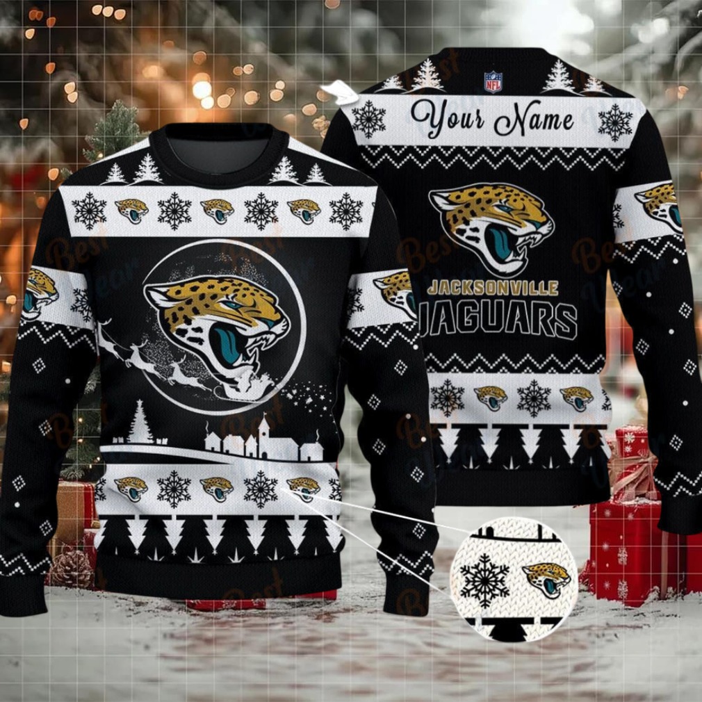 Black Jacksonville Jaguars NFL Ugly Christmas Sweater Name Customized Black Jacksonville Jaguars NFL Ugly Christmas Sweater Name Customized