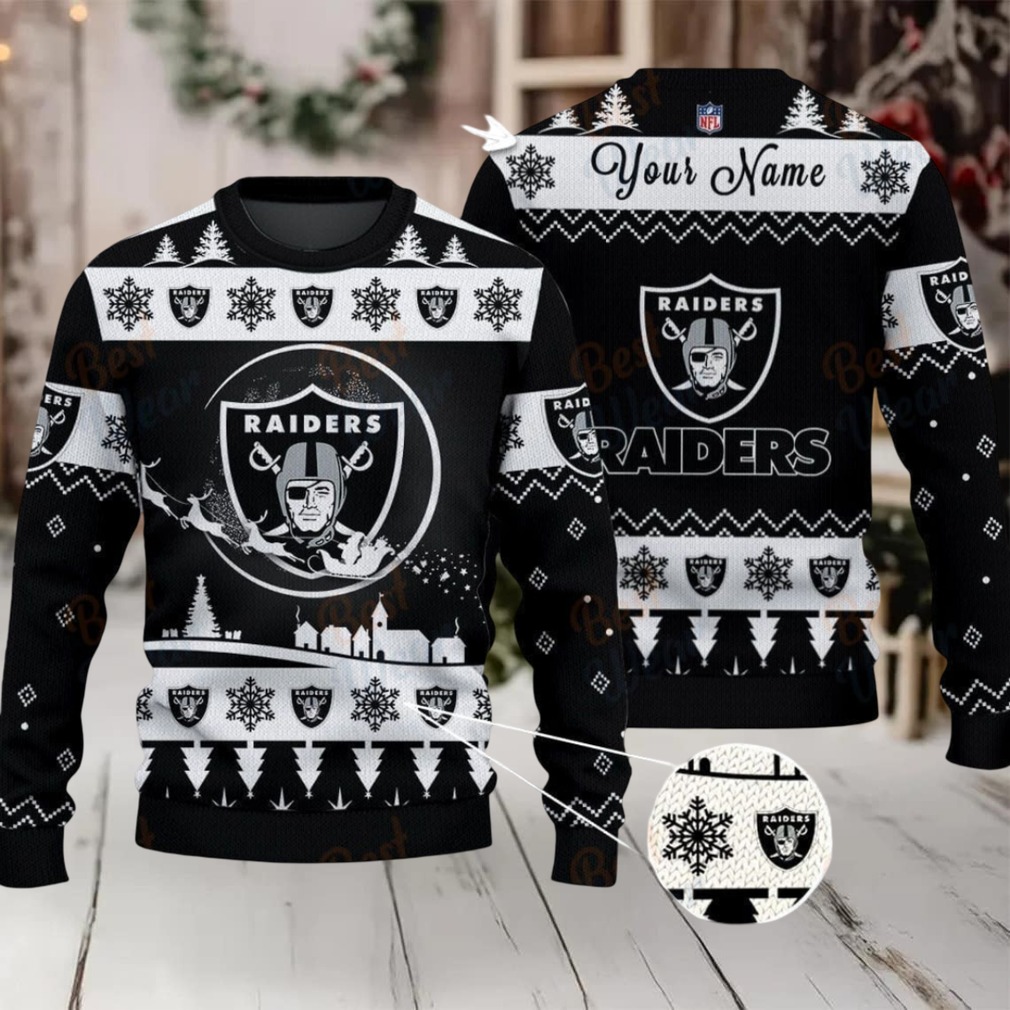 Black Las Vegas Raiders NFL Ugly Christmas Sweater